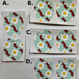 Kanso 2 Cochlear Processor Skins- Set of 2-  Turquoise Bacon and Eggs Print