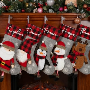 3D Christmas Stockings 2025 Custom Family Christmas Stocking with Name Holiday Stockings Monogrammed Stocking Christmas Gift Holiday Decor