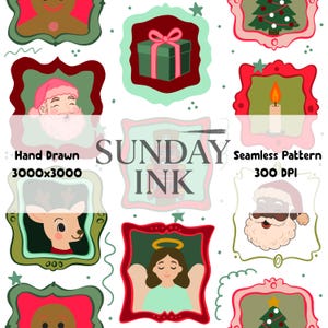 Christmas Seamless Pattern PNG Instant Download Whimsical Holiday Gingerbread Sublimation Paper Digital Christmas Wrapping 300 DPI Scrapbook