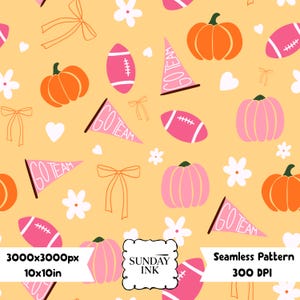 Football Seamless Pattern Digital Paper Football Coquette Fall Repeating Pattern Digital Scrapbook Fall Football Paper PNG 300DPI Pattern