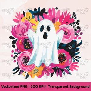 Preppy Ghost Acquerello PNG Download istantaneo Fantasma Sublimazione Clipart Acquerello Preppy Halloween Clipart PNG Design Vettorializzato 300 DPI