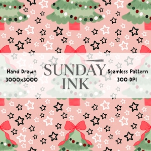 Christmas Tree Seamless Pattern Watercolor Digital Paper Instant Download Sublimation Scrapbook Paper Christmas Tree Pattern Repeating PNG