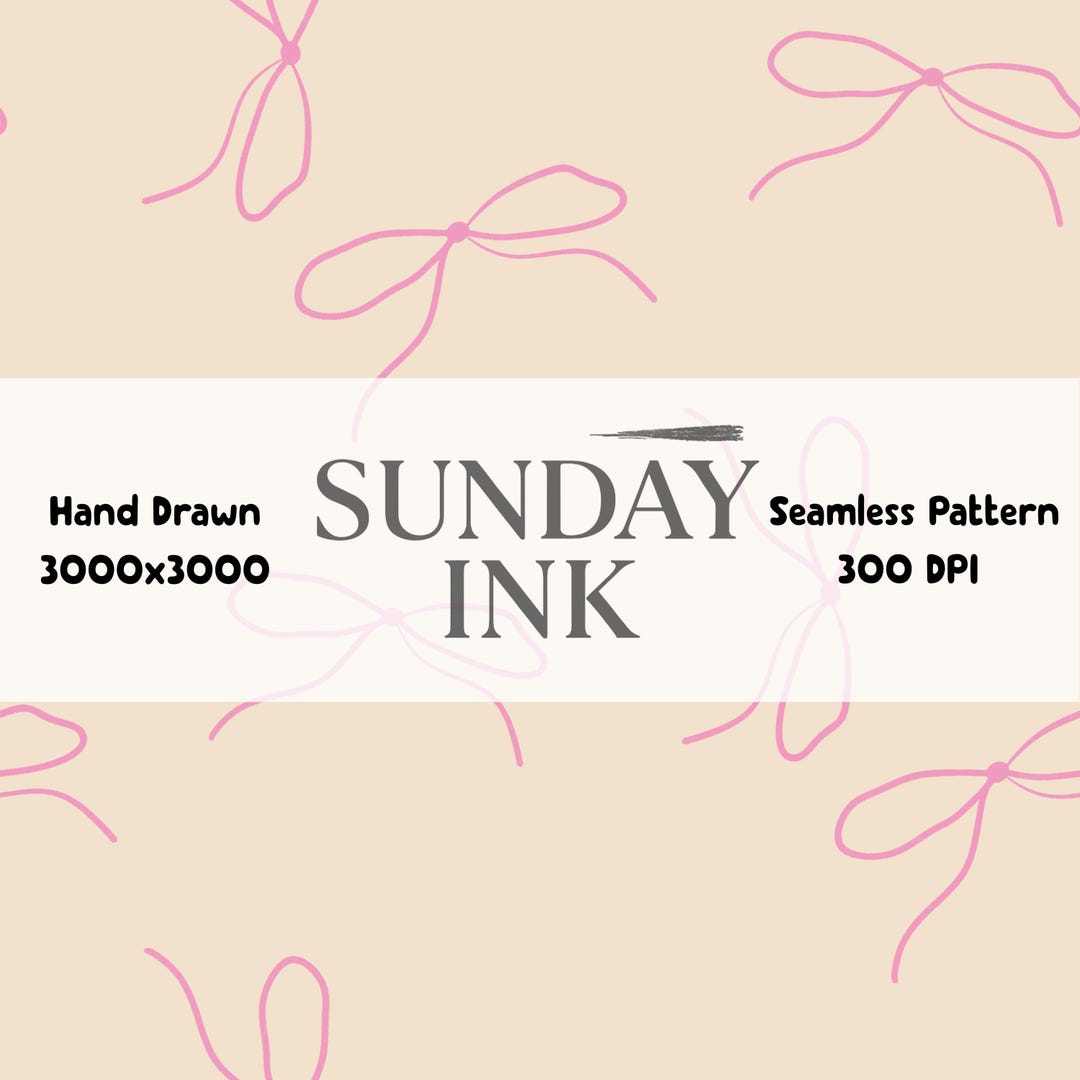 Coquette Bows Seamless Pattern Bows Hand Drawn Repeating Pattern ...