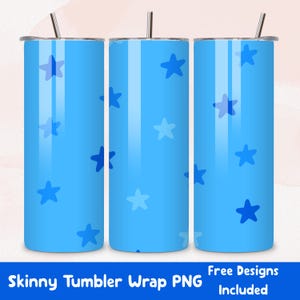 Helle blaue Sterne Tumbler 20oz Wrap PNG Sterne Skinny Tumbler Wrap PNG Design Sofortiger Download Sublimation Blue Star Tumbler Design DIGITAL