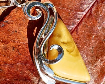 Butterscotch Baltic Amber Pendant Sterling Silver Small Handcrafted Designer Jewellery
