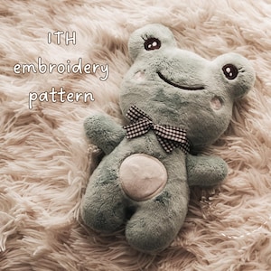ITH Grodabroderimönster, Nybörjarvänlig Mjukisdjur, Snabb Enkelbågsdesign, "Nybörjar"-groda