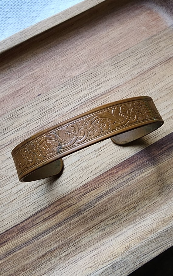 Vintage solid copper cuff bracelet