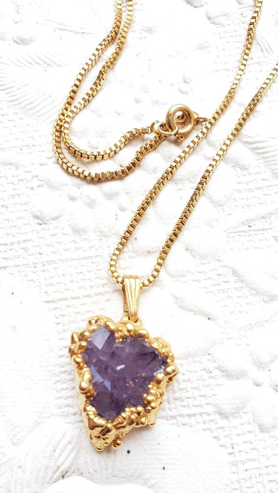 Amethyst druzy crystal pendant