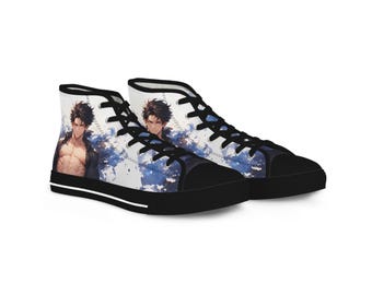 Sneakers alte stile anime: abbigliamento streetwear in tela con grafica personalizzata