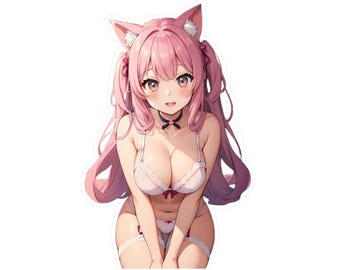 Kawaii Anime Girl Aufkleber, Kiss-Cut Vinyl Aufkleber