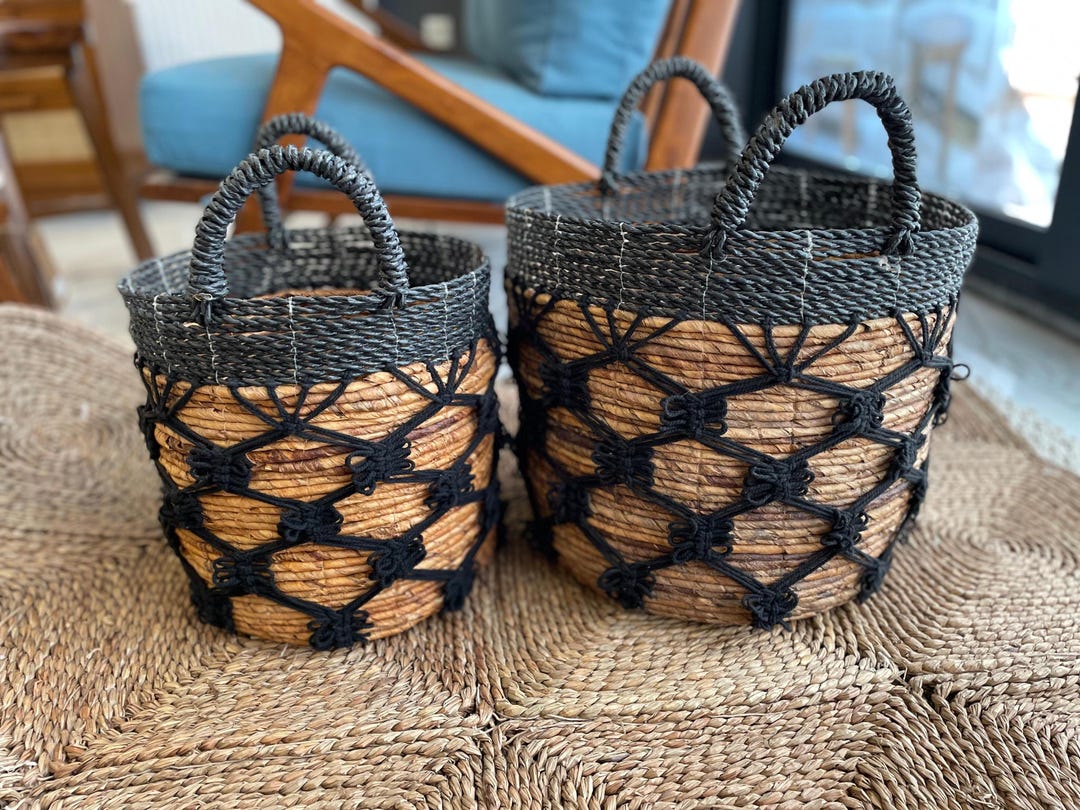 Artisan Woven Basket Set – Decorative & Functional Storage - Etsy