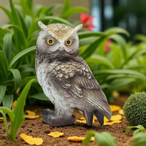 Handmade Owl Figurine Small Detailed Natural