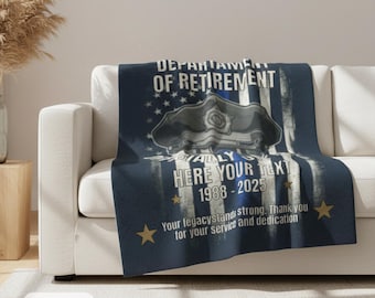 Manta de despedida para policías, regalo de jubilación para policías, manta de recuerdo personalizada.