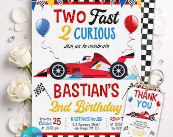Invitación de cumpleaños editable con temática de coches de carreras, fiesta de coches de carreras, fiesta de carreras, invitación de coche deportivo, invitación para niños, cumpleaños de coches, plantilla de Canva