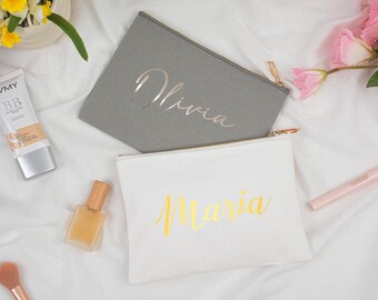 Personalized Makeup Bag, Best Gifts for Her,Maid of Honor Proposal, Bridal Party, Wedding Gifts for Her,Custom Cosmetic Bags, Birthday Gift