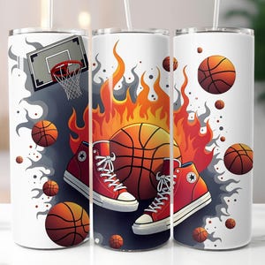 Basketball Tumbler Wrap: 20oz Skinny Sublimation Design (Digital Download