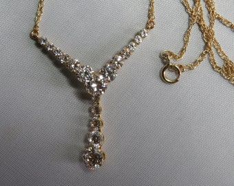 10k Fine Yellow Gold and CZ Diamond Pendant on 10k Gold Chain    UBP53