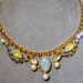 RESERVED 4 Linda: Gold Rhinestone & Moonglow Cabochon Necklace NAZ17