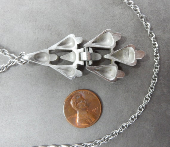 Retro CROWN TRIFARI Articulated Silver Leaf Penda… - image 4