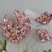 EISENBERG Signed PINK Laurel Shaped Brooch & Clip Earrings Set PAN40
