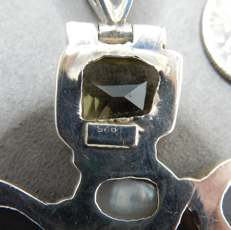 Sterling Silver /& Mobe Pearl Pendant wCitrine SJ5