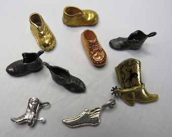 9 Sterling Silver Shoe Charms for Bracelet Destash Lot     TBC11