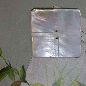Vintage X-Large Square Mother of Pearl Button 1.3/4"