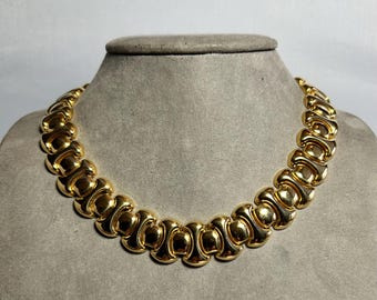 TRIFARI Polished Gold Tone Link Choker Necklace     ZJ30