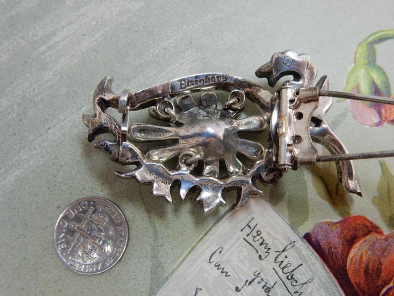 EISENBERG Signed Sterling Silver Leaf Fur Clip or Brooch OEL36