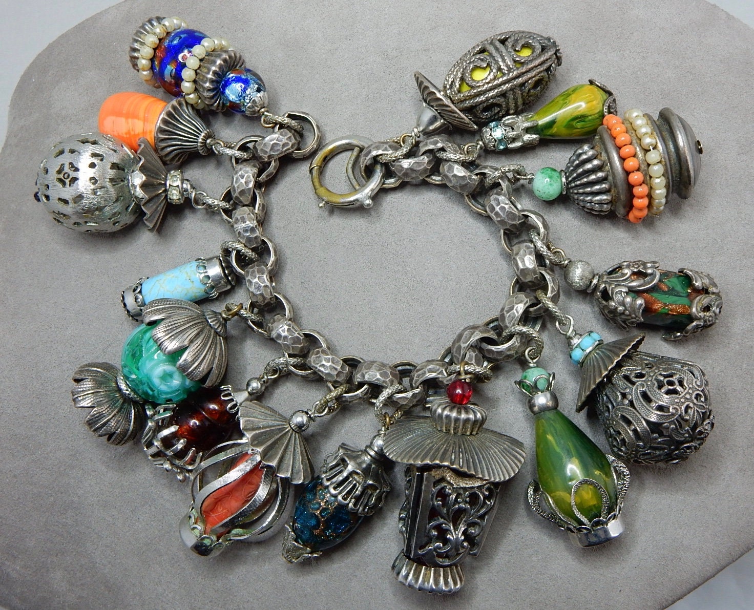 Iconic 1950s NAPIER Signed CHINESE LANTERN Bracelet W/ 15