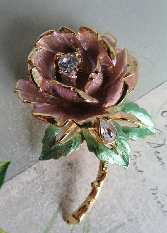 GRAZIANO Signed 1997 England's Rose Brooch.   WAB8 - image 4