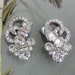 Pr. Signed EISENBERG Rhinestone & Silver Clip On Earrings PS12