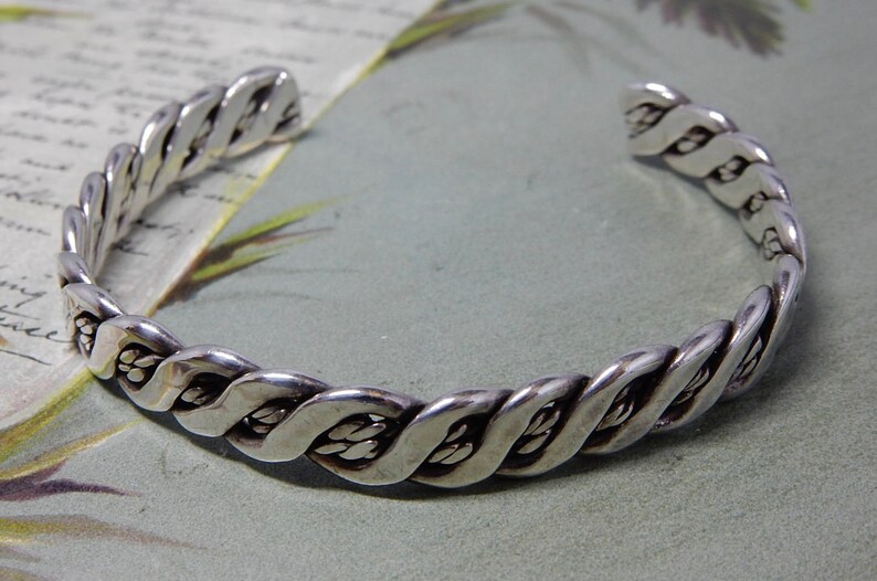 Braided 925 Sterling Silver Taxco Mexico Cuff Bracelet W/ Etsy
