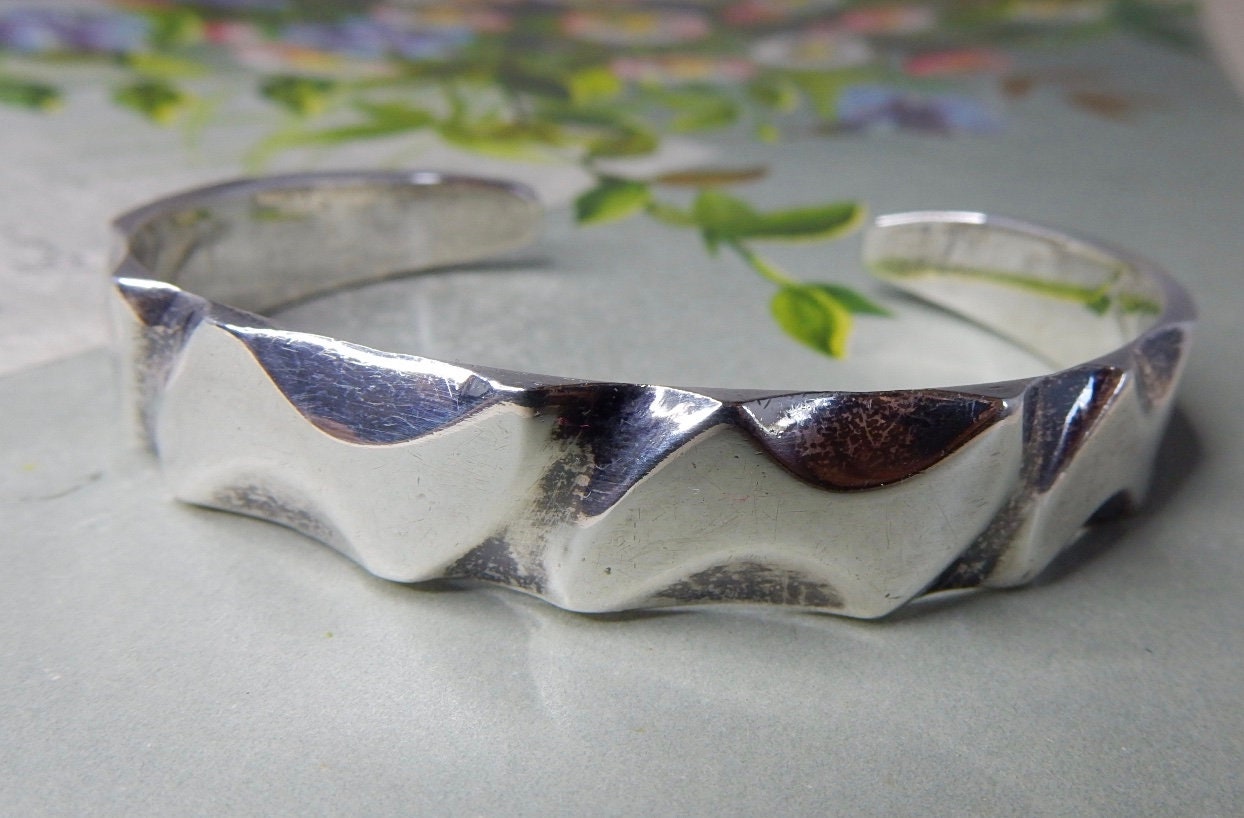 Taxco Zig-zag Sterling Silver 950 Cuff Bracelet 26 Grams SCD42 - Etsy