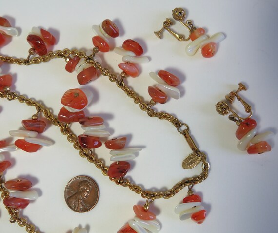 MIRIAM HASKELL Signed Mother of Pearl & Quartz Ch… - image 8