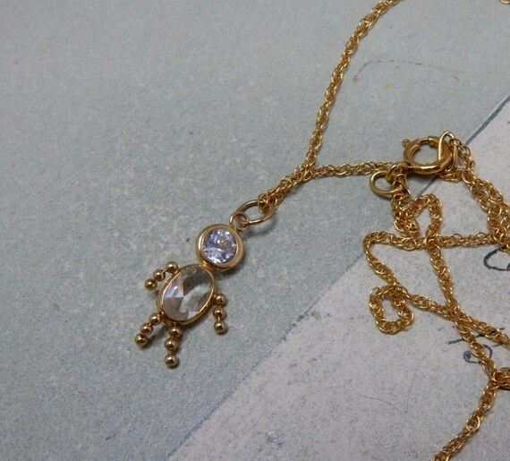 TINY 14k Gold Brat Bead People Charms on Gold Filled Chain RAE3 Etsy UK