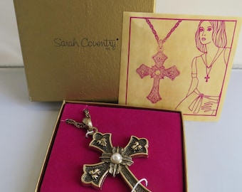 SARAH COVENTRY Limited Edition Cross Pendant Necklaces 1975 in Orig Box    ZG50