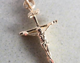 Tiny 14k Gold Cross/Crucifix Charm    ZD19