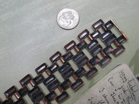 Solid Copper Basket Weave Link Bracelet    TAN17 - image 3