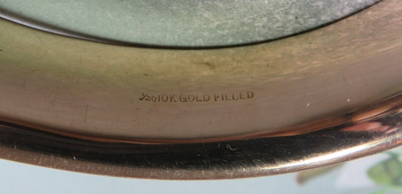 Wide Victorian Gold Filled Etched Hinged Bangle B… - image 4