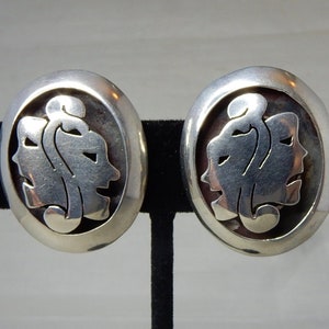 Sterling Silver Comedy & Tragedy Mask Drama Earrings    SAK5