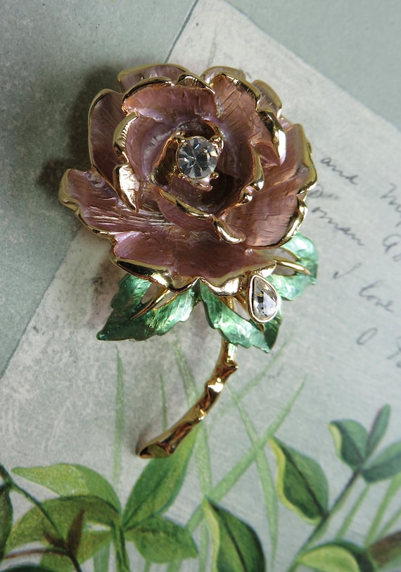 GRAZIANO Signed 1997 England's Rose Brooch.   WAB8 - image 2