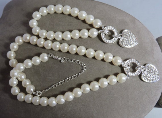 【VINTAGE HOLLYWOOD】Bumpy Heart Half Pearl Necklace VINTAGE HOLLYWOOD】Bumpy Heart Half Pearl Necklace