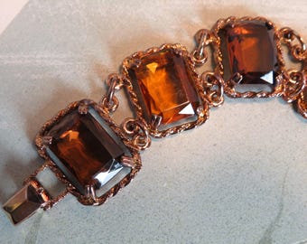 SARAH COVENTRY 'Wild Honey' Large Amber Stone Link Bracelet   ZAK48