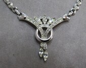 ANTHONY Signed Rhinestone Cocktail Choker Necklace Earrings Set TD14