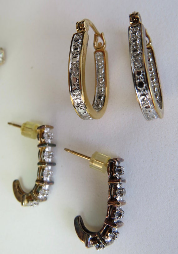 5 pr Sterling Silver Vermeil Earrings Destash Lot… - image 2