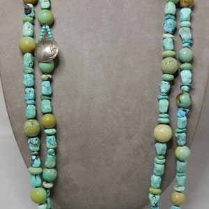 60 Long Turquoise Necklace W/ Buffalo Nickel Clasp QBF3 - Etsy