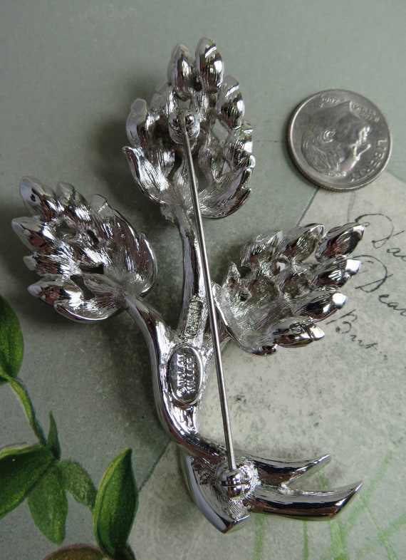 NOLAN MILLER Signed Amethyst Thistle Flower Brooc… - image 3