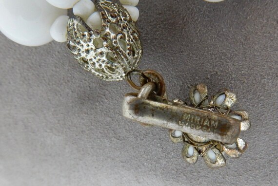 MIRIAM HASKELL Signed 3 Strand White Glass Bead &… - image 5