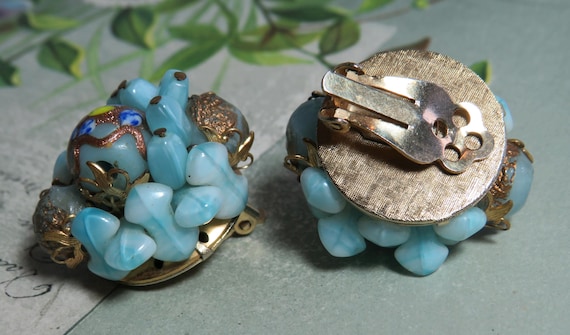 Miriam Haskell Style Blue Bead & Memory Wire Brac… - image 4